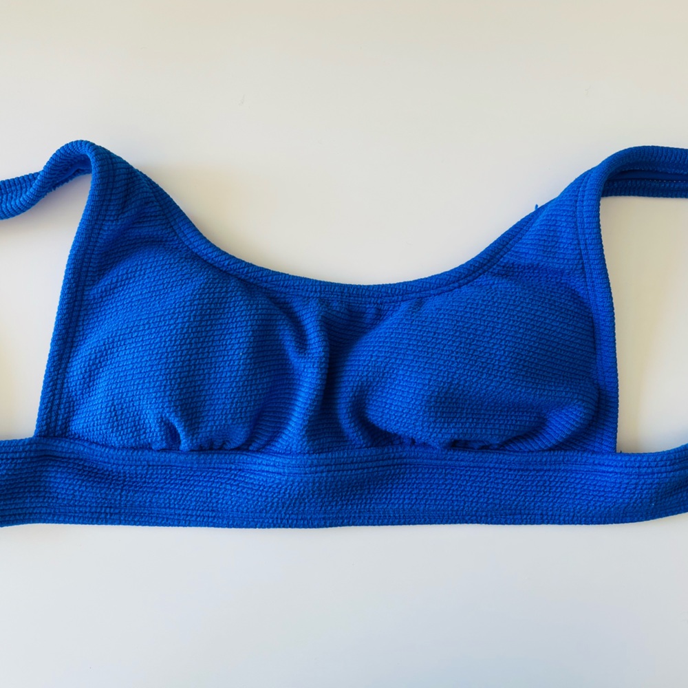 Blue target swim top